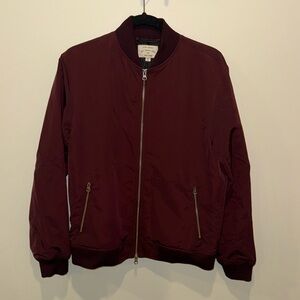 Club Monaco Burgundy Bomber Jacket